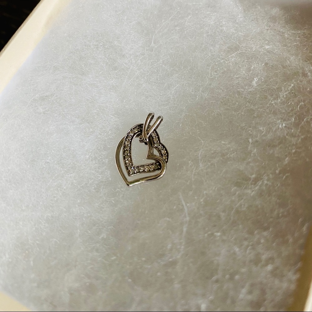 10K White Gold Diamond Necklace Charm